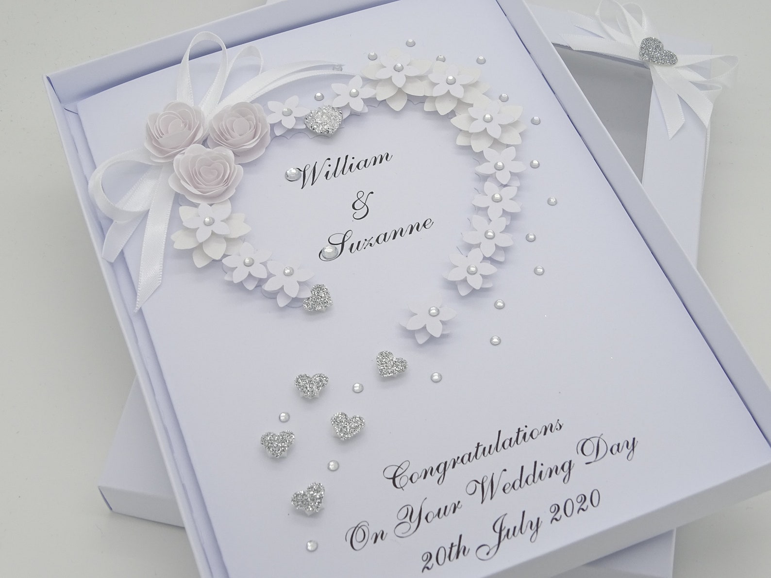 Wedding Day Luxury Handmade PERSONALISED Card Engagement ANNIVERSARY ...