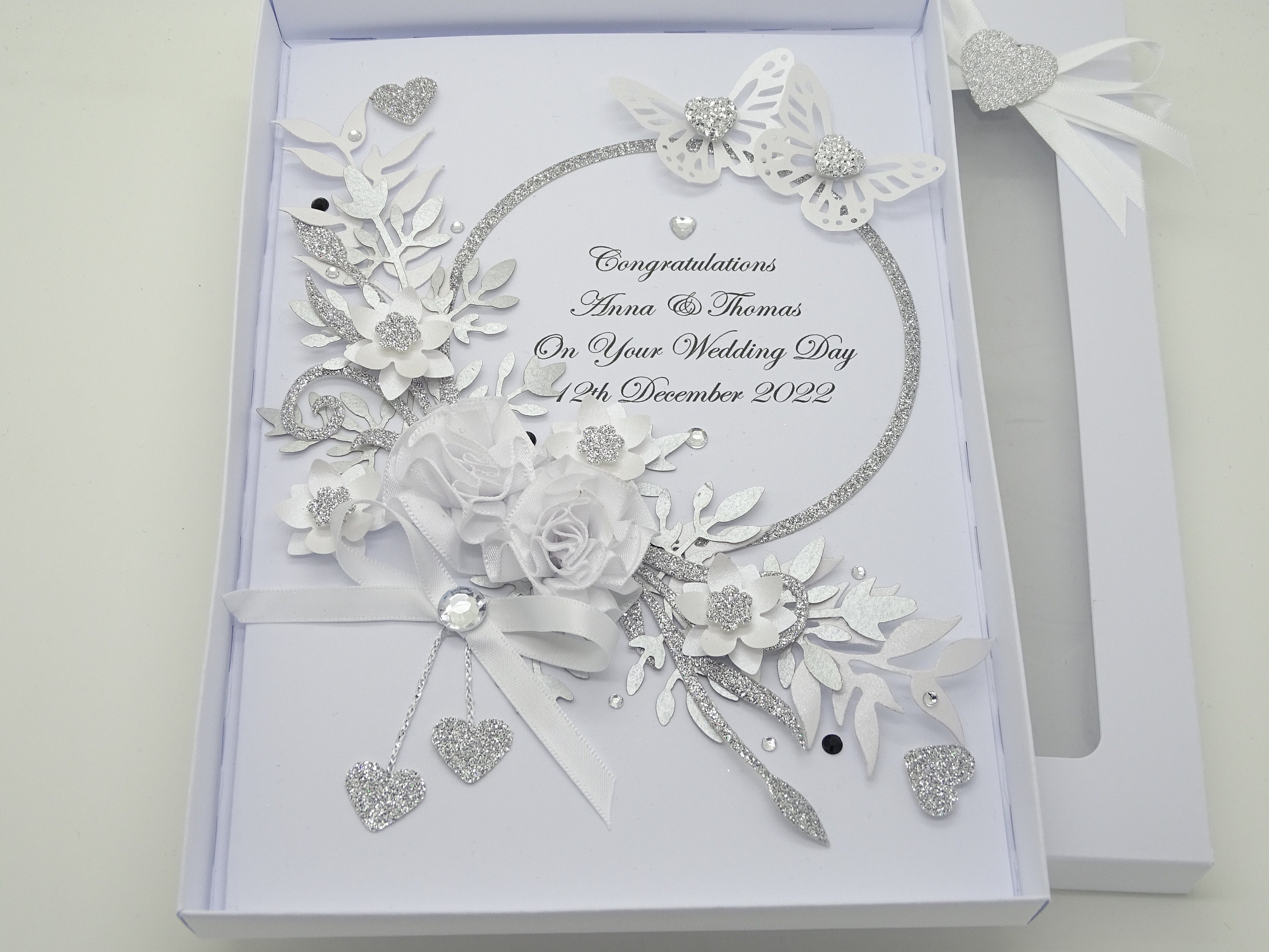 Luxury Handmade PERSONALISED Wedding Day Card Engagement ANNIVERSARY ...