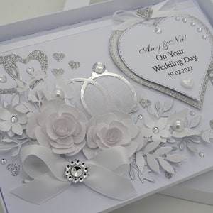 Luxury Handmade PERSONALISED Card WEDDING Day Anniversary Engagement ...