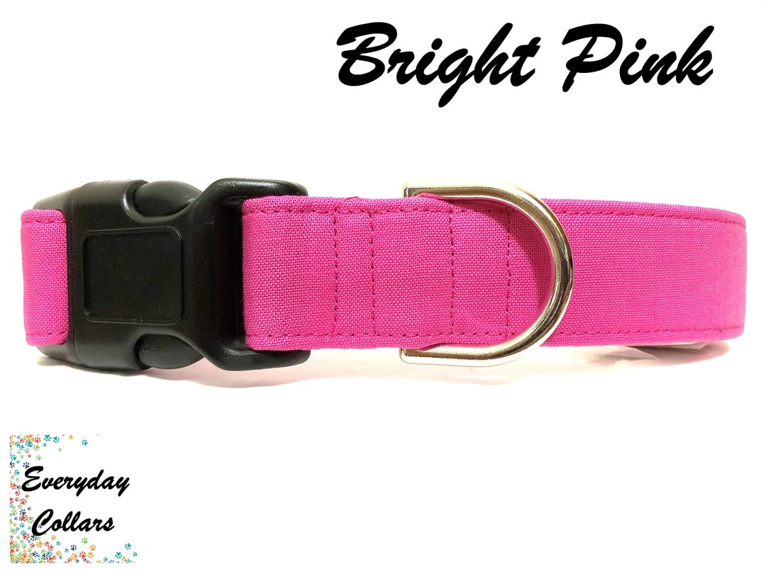 BRIGHT PINK Dog Collar Cat Collar Pink Dog Collar Pink Cat Collar
