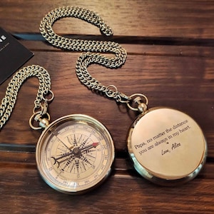 Brass Compass, Personalized Compass, Queen Elizabeth compass, Pocket Compass, Wedding Gift, Engraved Compass, Religious Gift, Groomsmen Gift