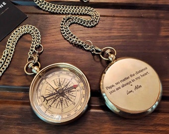 Brass Compass, Personalized Compass, Queen Elizabeth compass, Pocket Compass, Wedding Gift, Engraved Compass, Religious Gift, Groomsmen Gift