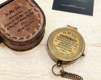 To my son gift, compass for my son, Christmas gift for son, personalized compass, working compass, birthday gift, graduation gift for son