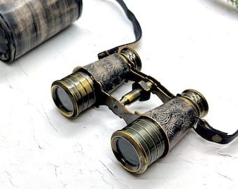 Brass Binoculars, personalised gift, gift for best friend, Brass Telescope gift, Gift for my husband, gift for new dad, gift for my son