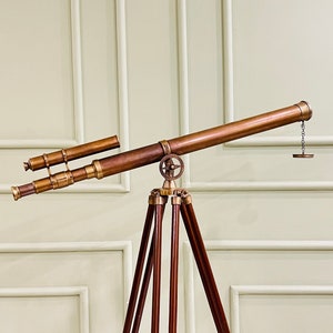 Brass Telescope for Distant Views, Long-standing Telescope, Nautical Home Decorating Telescope, Maritime Telescope with Tripod Stand