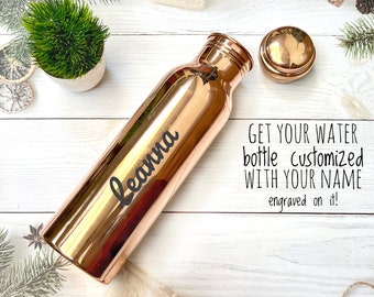 Personalized Water Bottle, Copper Water Bottle, Personalized Bottle, Personalized Tumbler, Engraved Bottle (1000 ml / 34 oz)