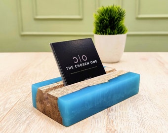 Business Card Holder, Resin Wooden Card Holder, Oceanic Resin, Visiting Card Keeper, Office Desk Card Holder, Handmade Resin Art, Epoxy Arts