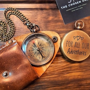 Personalized Compass, First Communion Gift, Working Compass, gift for mom, Engraved Compass, Couples Gift, Baptism compass, labor day gift
