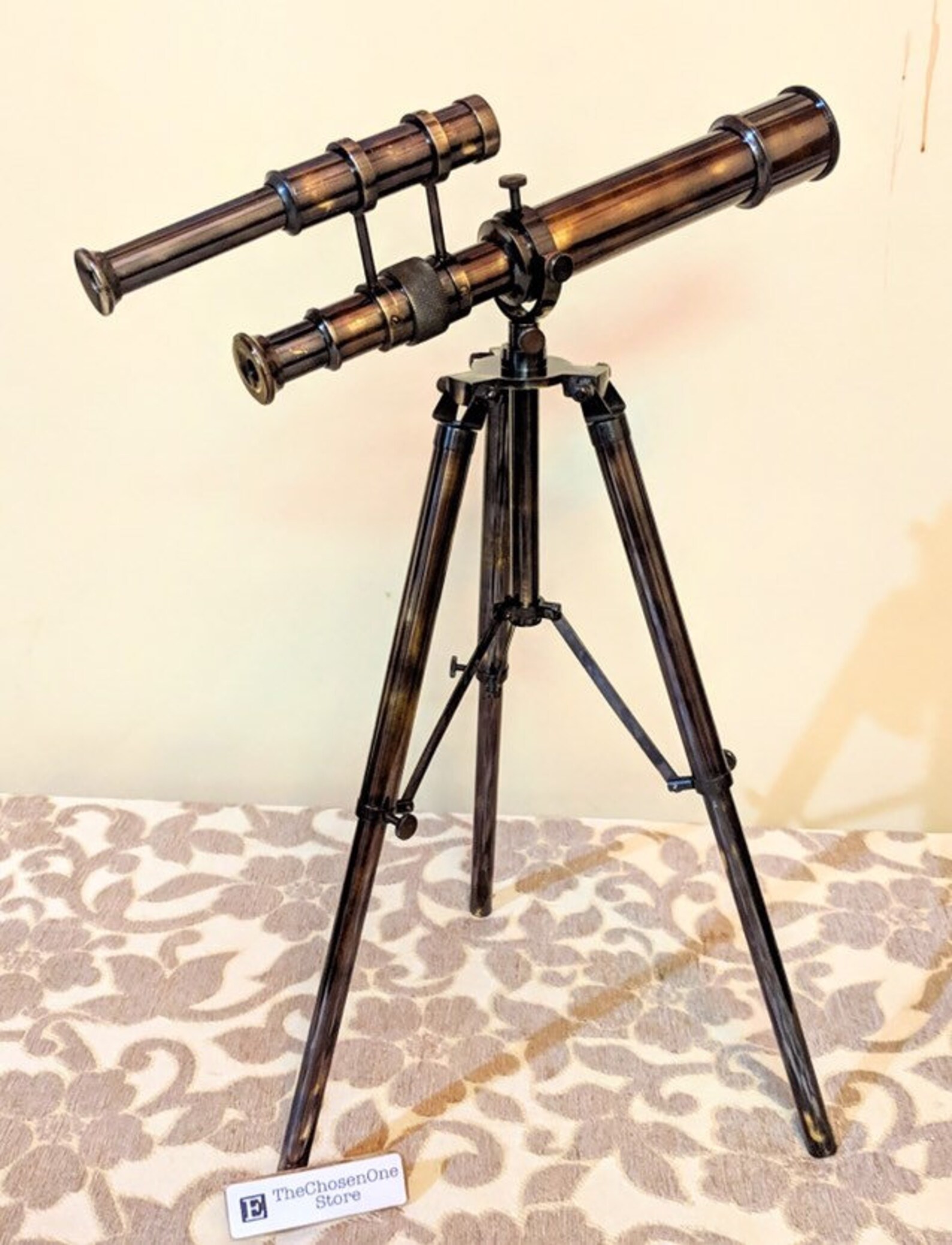 Brass Telescope / Double Barrel Telescope / Home Decor Etsy