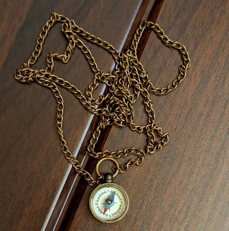 Valentines day gift Gift for Boyfriend Personalized Necklace Personalized Compass Tiny Brass Compass Gift for fiance Compass Necklace