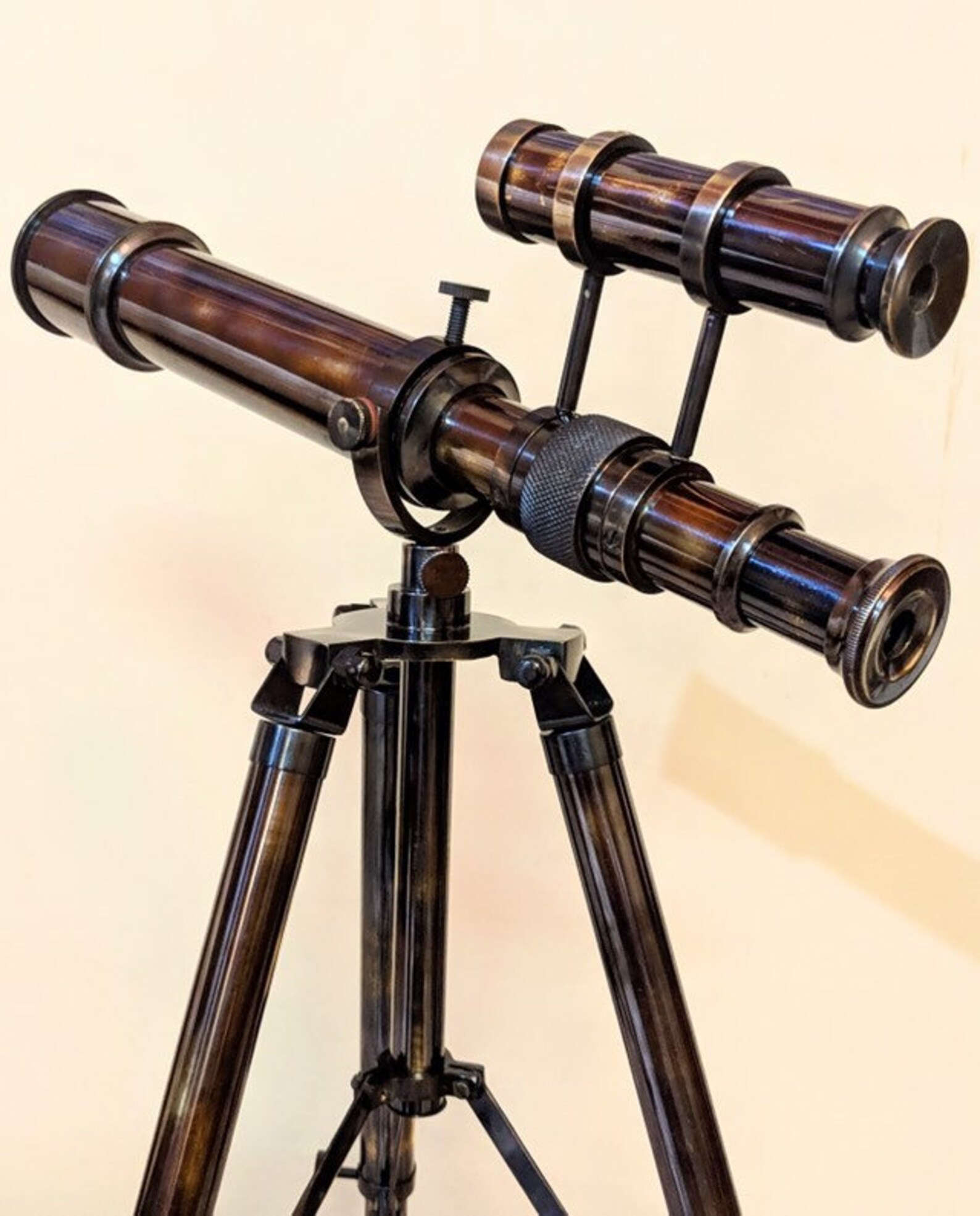 Brass Telescope / Double Barrel Telescope / Home Decor Etsy