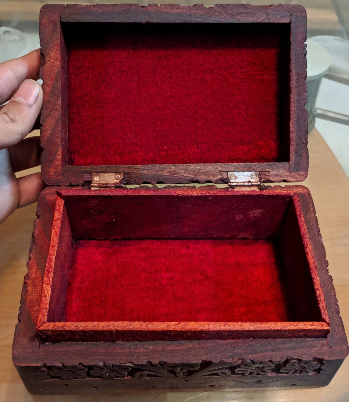 Hand Carved Wooden Jewellery Box Gift for Girlfriend Gift Etsy