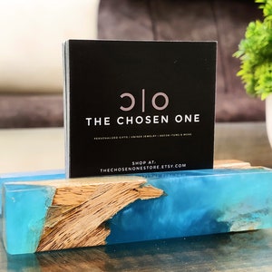 Handmade Business Card Holder, Resin Wooden Card Holder, Oceanic Resin, Visiting Card Keeper, Office Desk Card Holder