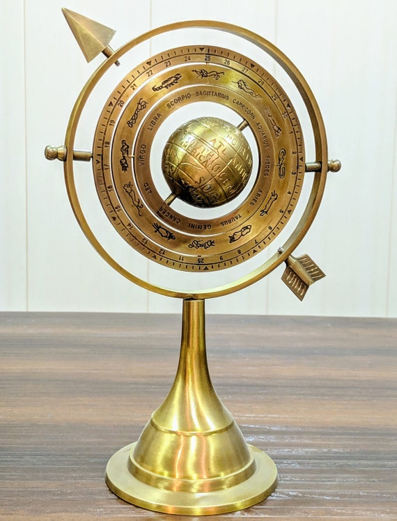 Brass Celestial Globe Armillary Globe Showpiece, Brass Armillary Sphere  Decor Table Top Brass Decor, Christmas Gift, Christmas Decorations 