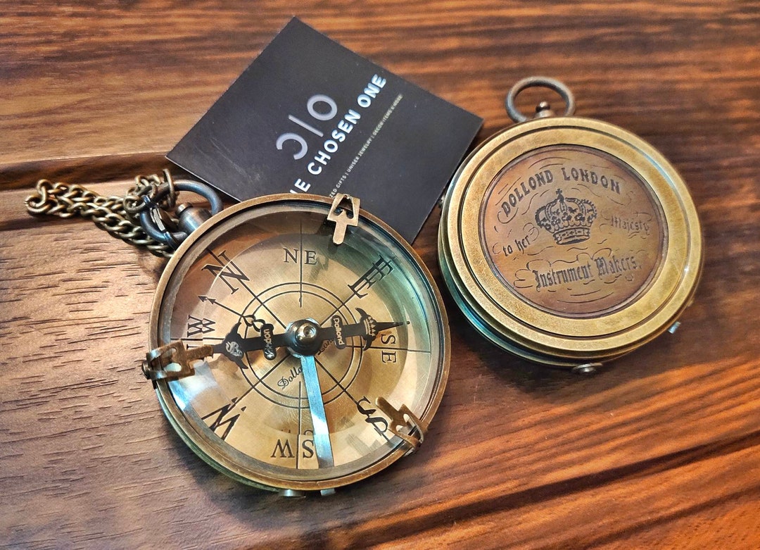 Personalized Compass, Pocket Compass, Brass Compass, Gift for Dad ...