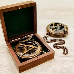 Bussola Personalizzata In Ottone Anticato - Regalo Per Papà, Con Incisione E Catena - Foto 12