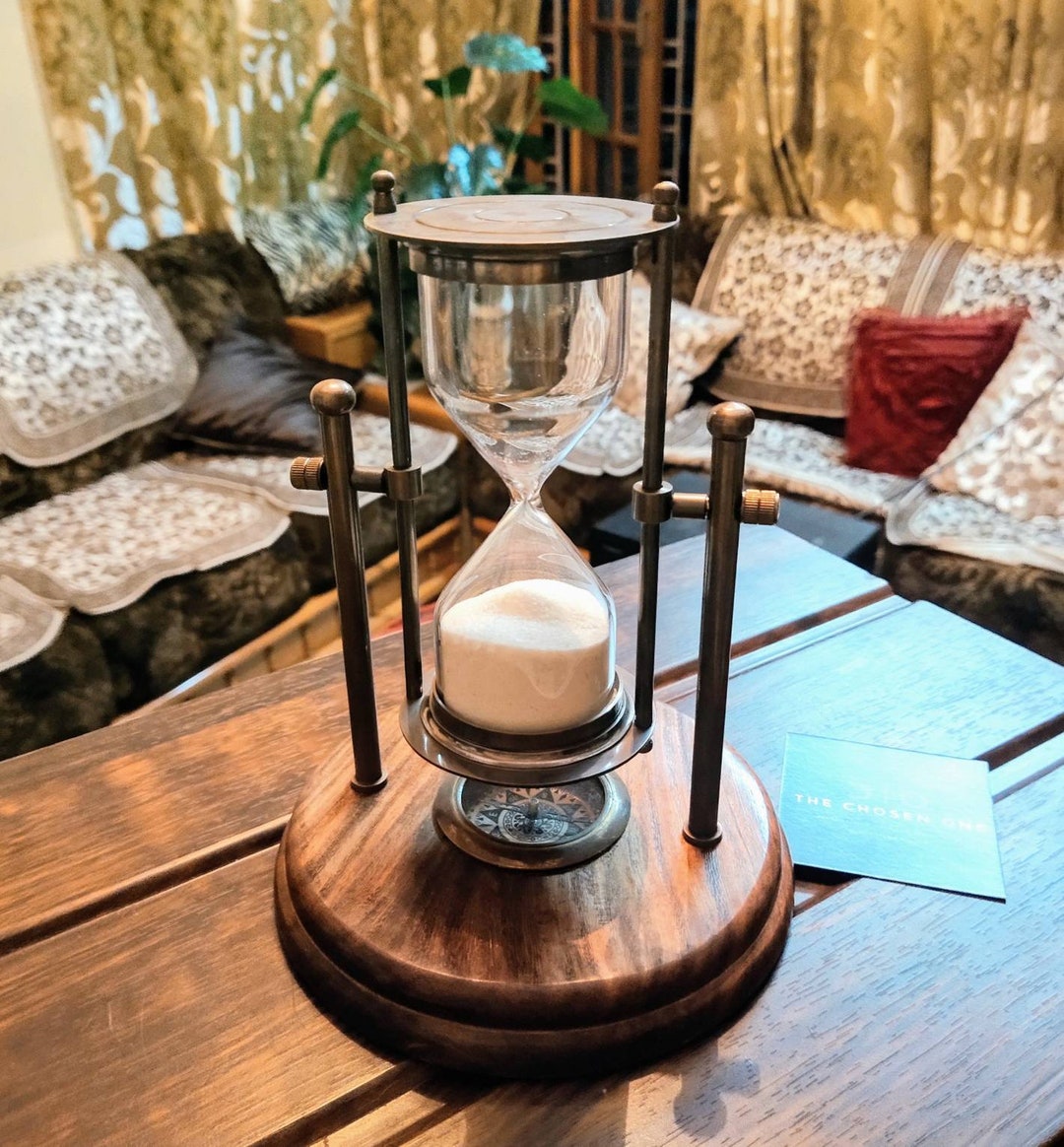 Brass Hourglass / Brass Sand Glass / Table Top Brass Decor Etsy