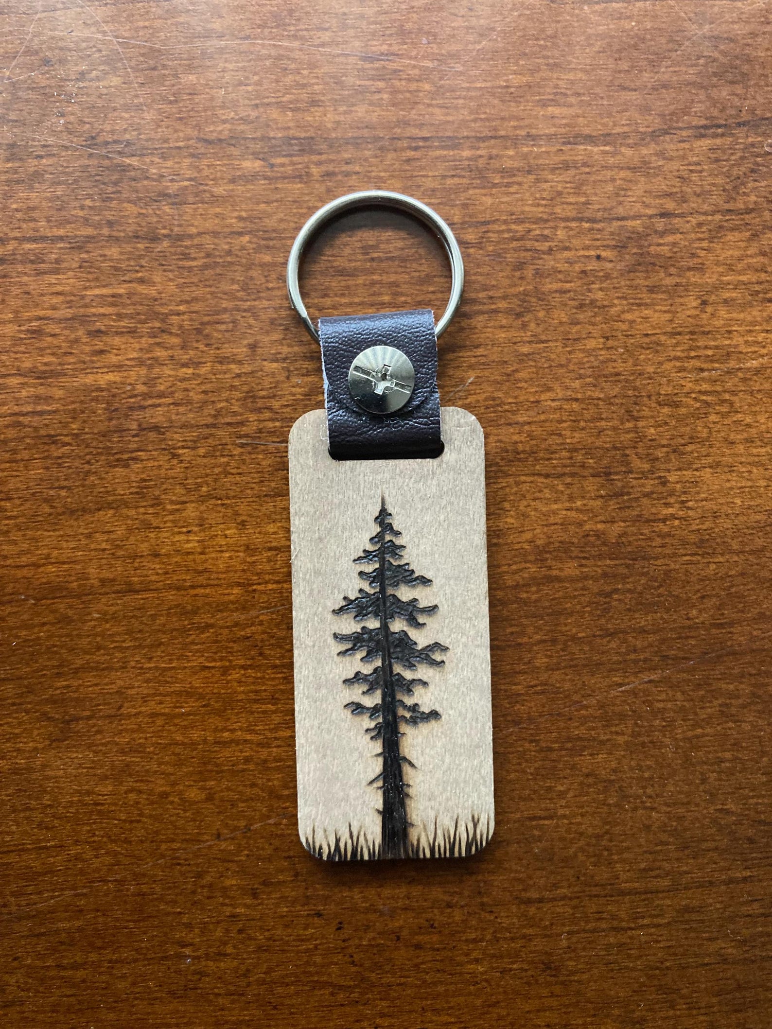 Wood Burned Keychain, Wooden Keychain, Keychain Charm, Tree Keychain ...