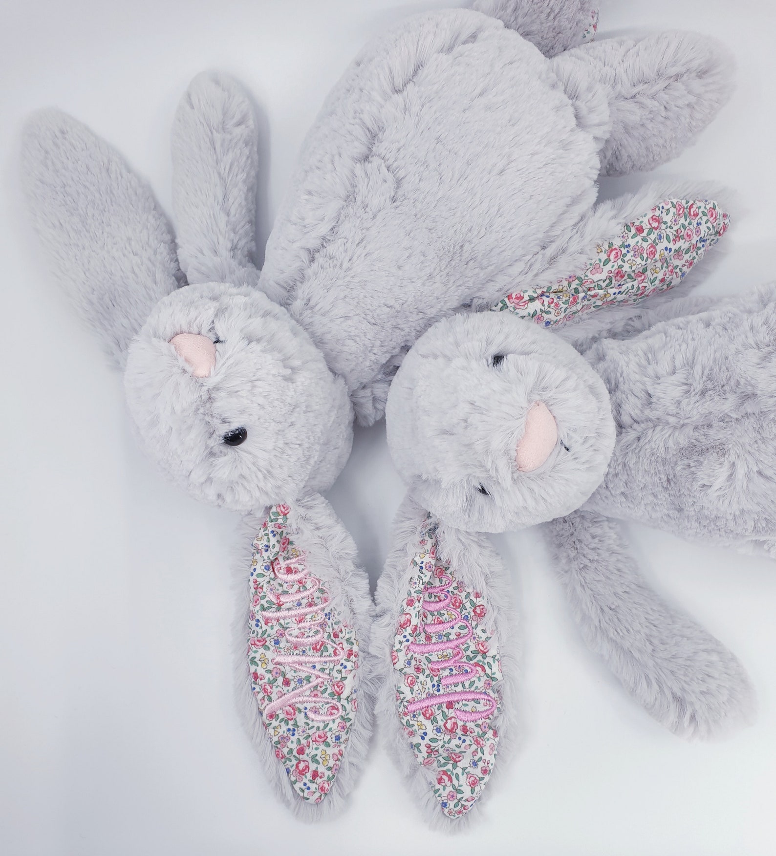 MEDIUM Gray Bunny Personalized Jellycat Rabbit Stuffed | Etsy