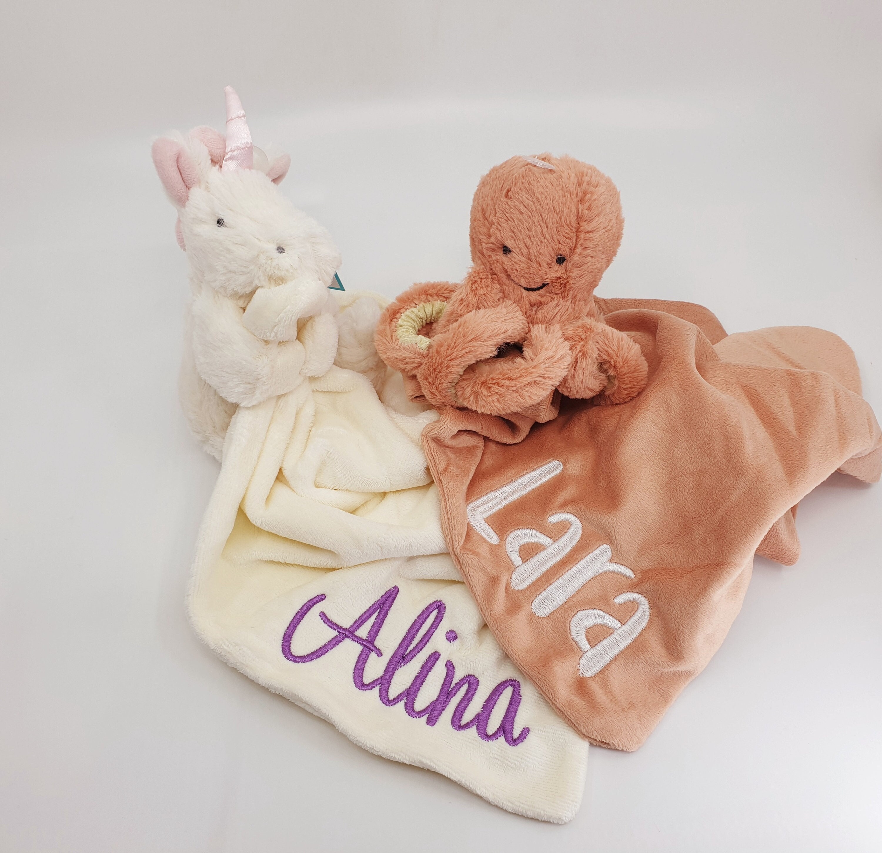 Doudou Pieuvre Odell Octopus Rose Soother - Jellycat