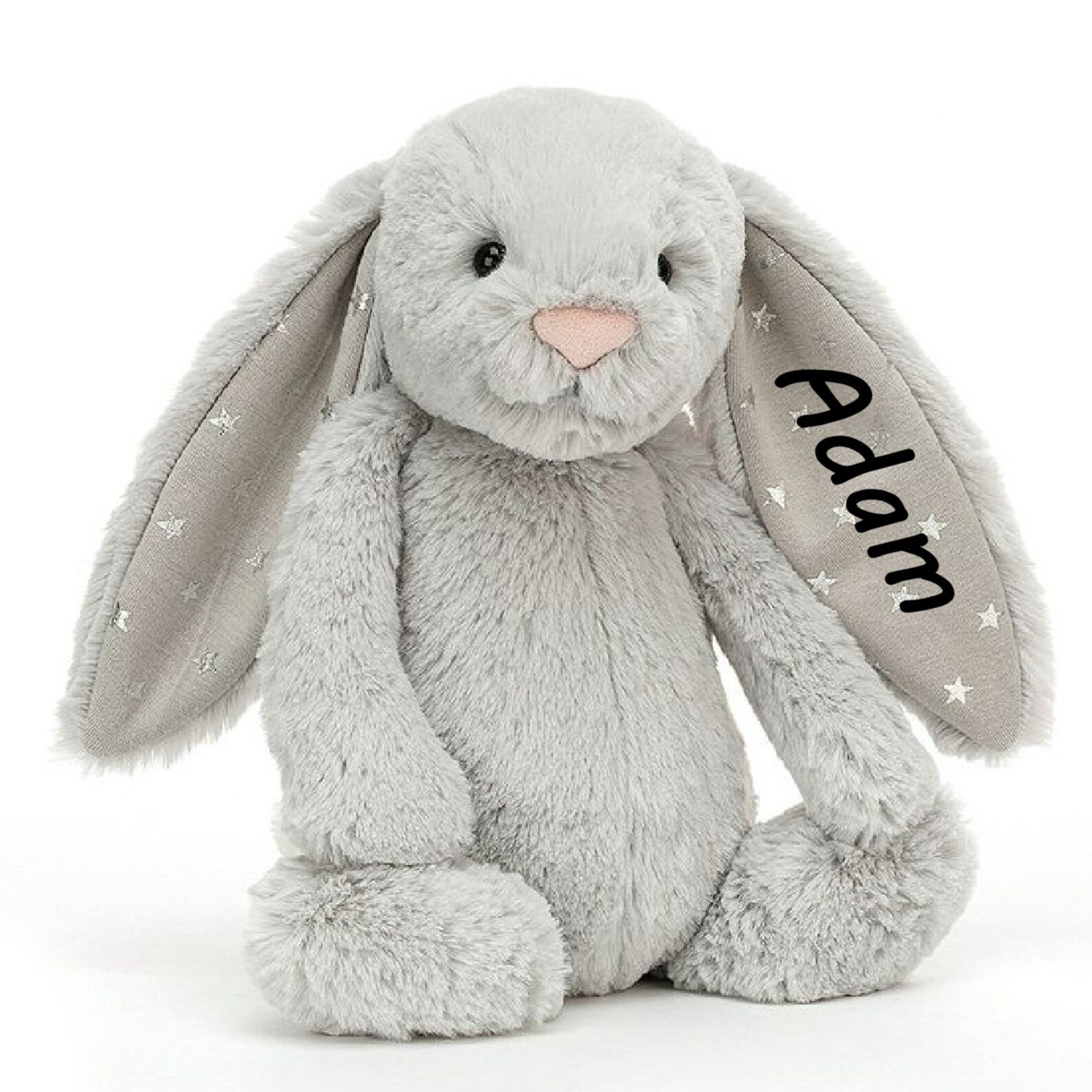 MEDIUM Gray Bunny Personalized Jellycat Rabbit Stuffed Etsy