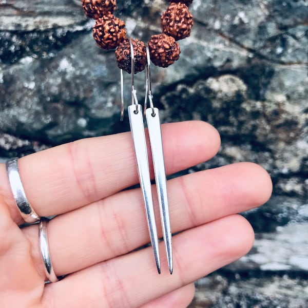 Fork Tine Earrings - Plain-  SOZO Silver