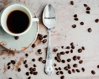 Hand gestempelt Obszönitäten Vintage Teelöffel