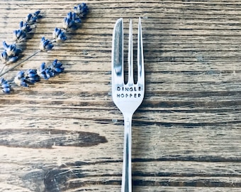 Personalised cake fork - vintage silver plated cake fork - SOZO Silver