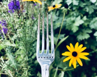 Hangry - fourchette vintage en métal argenté poinçonné - SOZO Silver