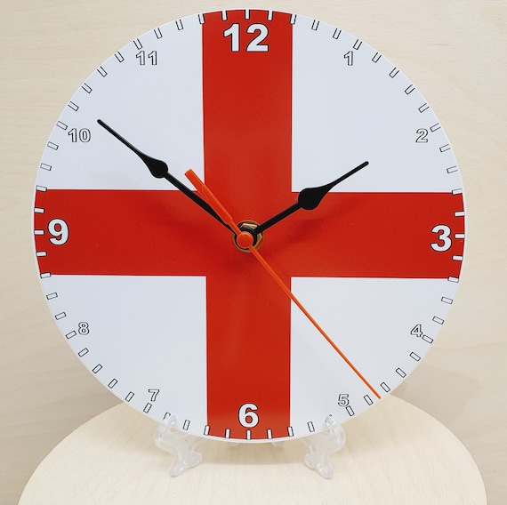 Quartz Wall Clock With Flag of Your Chosen Country, ANY