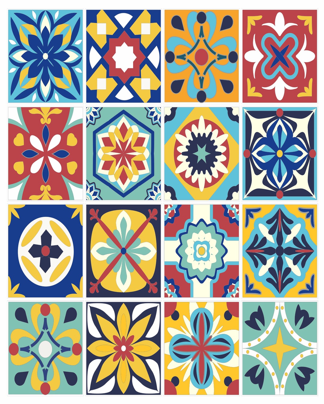 Tile Stickers, Pack of 16, Waterproof Use on 200mm X 250mm, 20 X 25cm ...