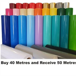 10 Metres of 610mm / 24 Inch Wide Gloss Vinyl For Crafting, Covering Cupboard Doors, Signage & Decals / Stickers, Free Next Day Delivery**