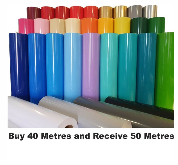 10 Metres of 610mm / 24 Inch Wide Gloss Vinyl For Crafting, Covering Cupboard Doors, Signage & Decals / Stickers, Free Next Day Delivery**
