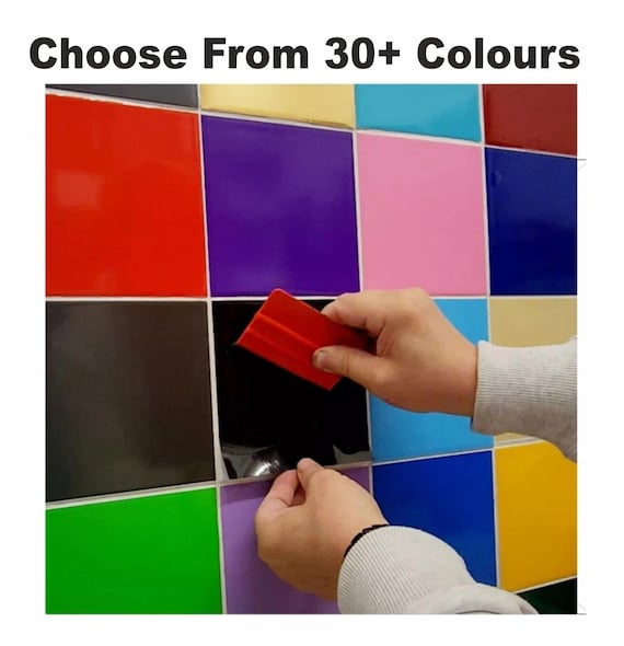 25 X Blue Gloss Tile Stickers For 15cm X 15cm / 150mm X 150mm / 6 Inch Waterproof For Kitchen, Splashback, For Bathroom, Self Adhesive, Peel And Stick On, Removable For Renters - View #5