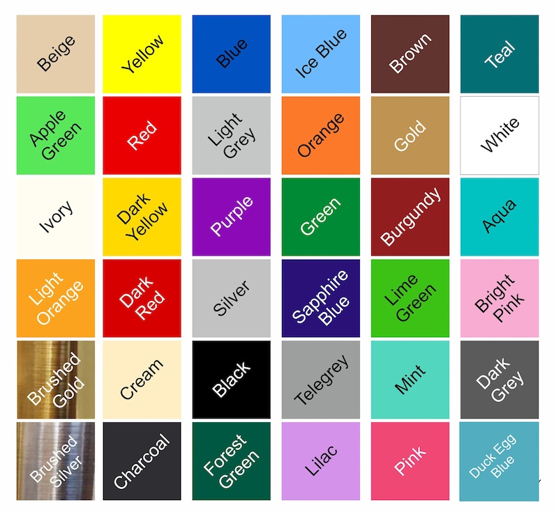 Pode incluir: Uma carta de cores com 36 cores diferentes, incluindo bege, amarelo, azul, azul gelo, castanho, azul-petr&oacute;leo, verde ma&ccedil;&atilde;, vermelho, cinza claro, laranja, dourado, branco, marfim, amarelo escuro, roxo, verde, bord&ocirc;, &aacute;gua, laranja claro, vermelho escuro, prata, azul safira, verde lim&atilde;o, rosa brilhante, ouro escovado, creme, preto, cinza tele, menta, cinza escuro, prata escovada, carv&atilde;o, verde floresta, lil&aacute;s, rosa e azul ovo de pato.