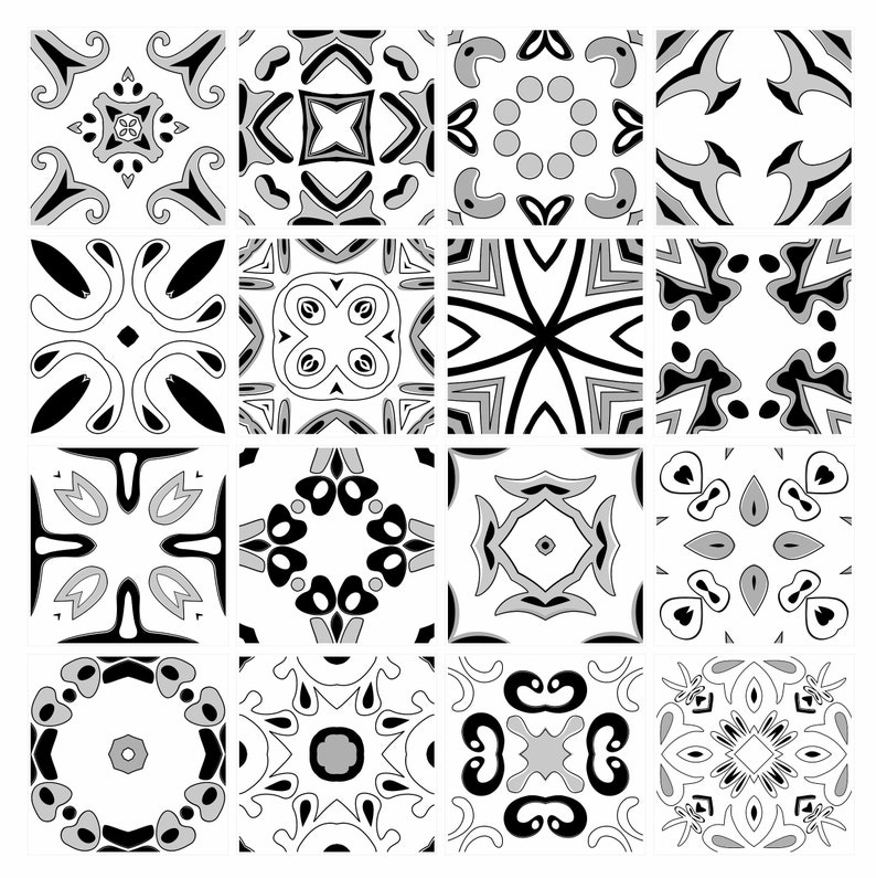 Tile Stickers Pack of 16 Waterproof Use on 200mm X 200mm 20 Etsy UK