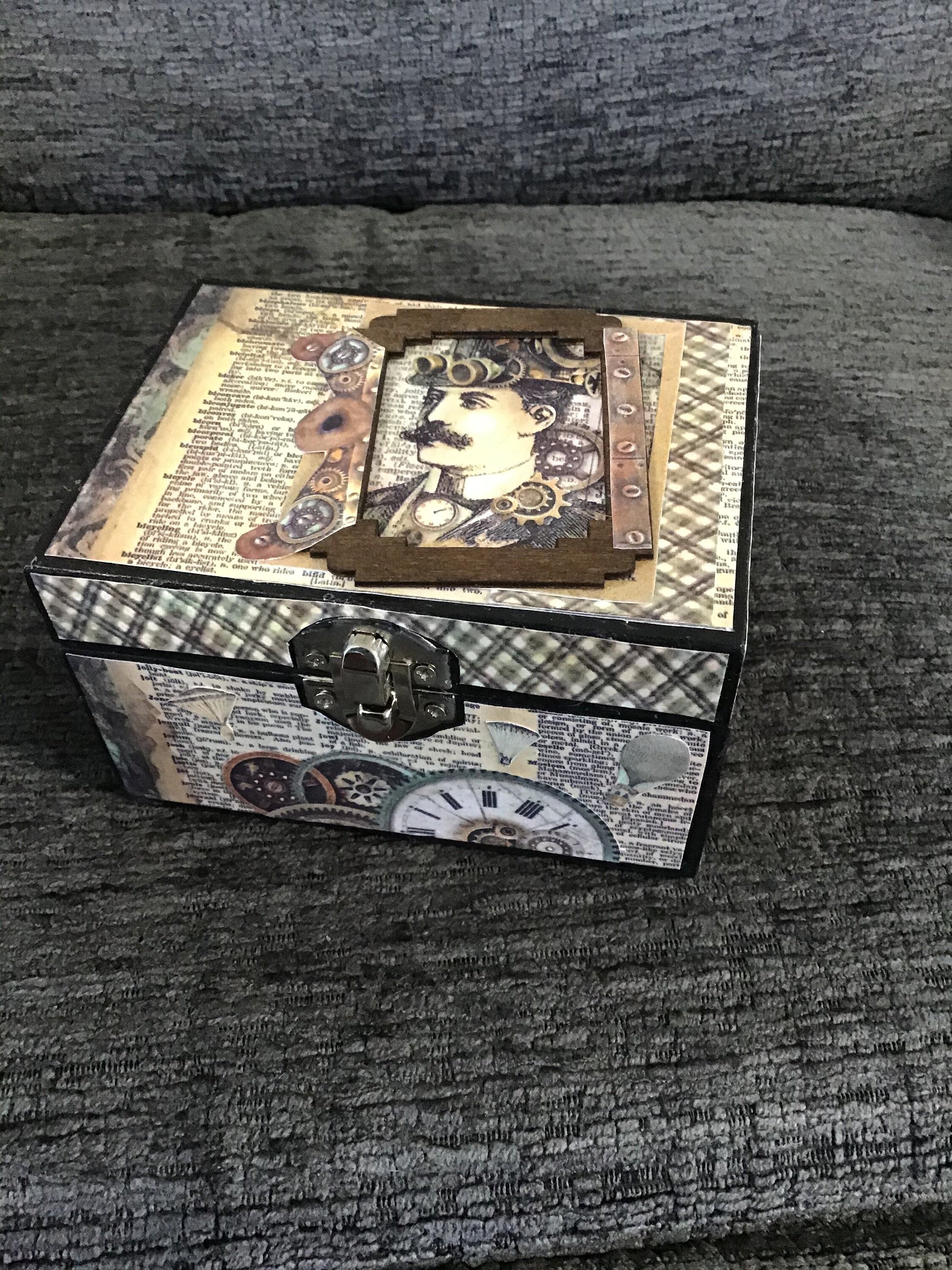 Hand decorated trinket box Etsy