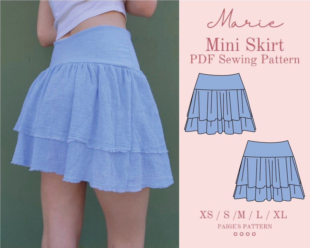 Tier Skirt Pattern Digital PDF Sewing Pattern Sizes XS-XL Skirt Sewing ...