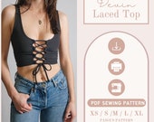 Corset top pattern | Digital PDF sewing pattern | diy tank top | crop top pattern | 90s pattern | grunge pattern | womens sewing pattern