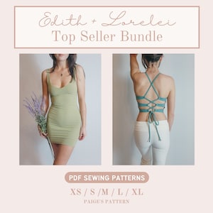 Crop top pattern Mini dress pattern bundle | Digital PDF sewing pattern | Sizes XS - XL | sexy dress pattern | corset top