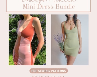 Bodycon dress pattern | Digital PDF sewing pattern | Sizes XS-XL | sexy dress pattern mini dress Bundle