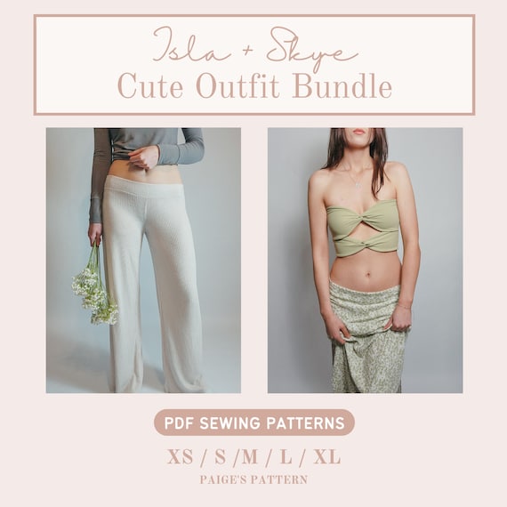 Low Rise Pants Pattern and Tube Top Pattern Bundle | Size XS