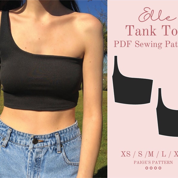 One Shoulder Tank Top Pattern Etsy