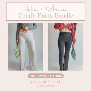 Yoga pants pattern and flowy pants pattern bundle | Size XS-XL | Digital PDF sewing pattern | pants sewing pattern | leggings pattern