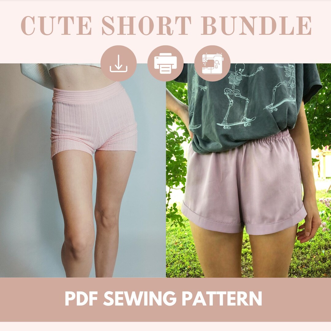 Shorts Sewing Pattern Bundle | Digital PDF Sewing Pattern | Sizes XS ...