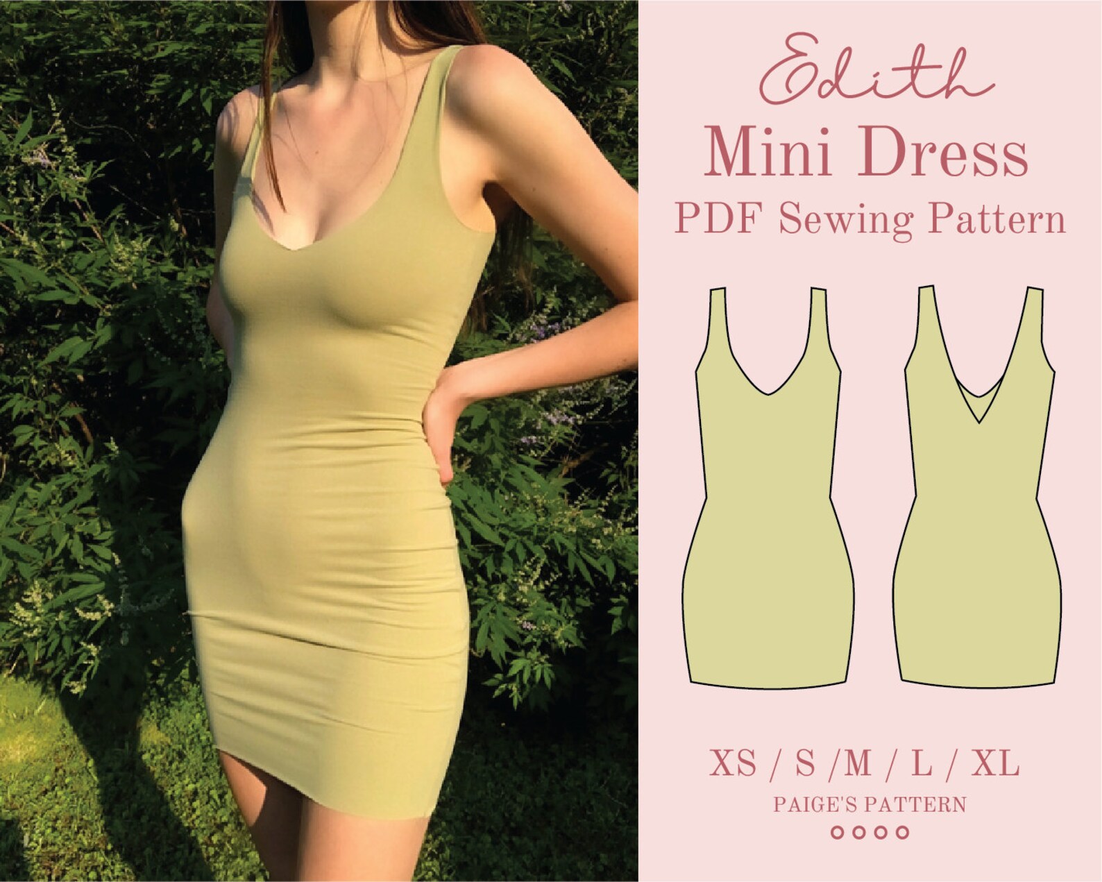 Bodycon Dress Pattern Digital PDF Sewing Pattern Sizes Etsy