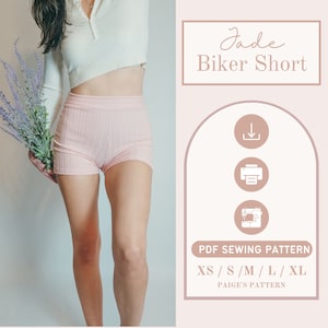 High Waisted Shorts Pattern | Digital PDF sewing pattern | Biker shorts | activewear pattern | loungewear shorts pattern | womens shorts