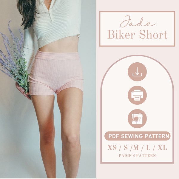 High Waisted Shorts Pattern | Digital PDF sewing pattern | Biker shorts | activewear pattern | loungewear shorts pattern | womens shorts