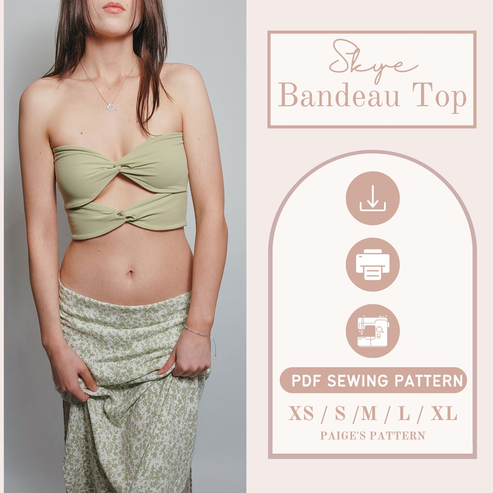 Tube Top Pattern | Digital PDF Sewing Pattern | Cut Out Top Pattern ...