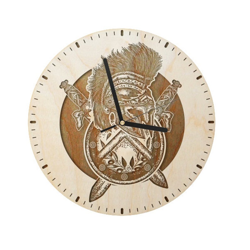 Ecological wall clock Spartan helmet GIFT